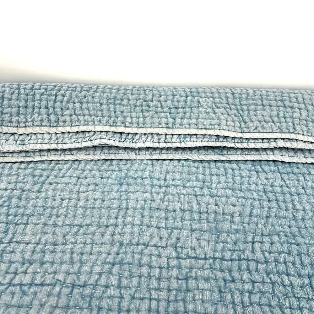 Pottery Barn stone washed denim reversible quilt cover